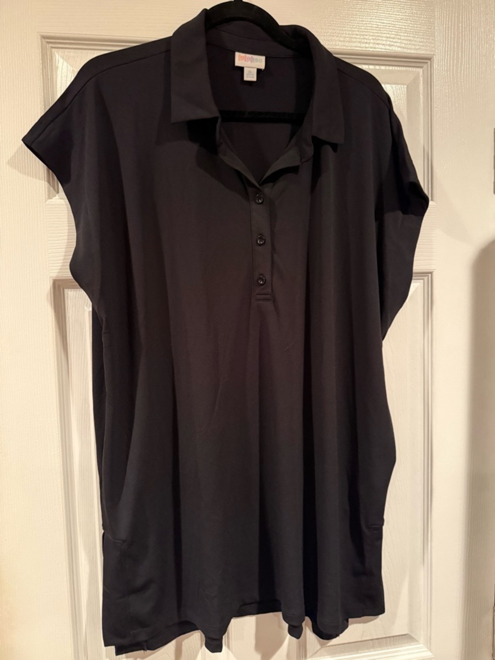 Lularoe Black Short-Sleeve Polo Tunic